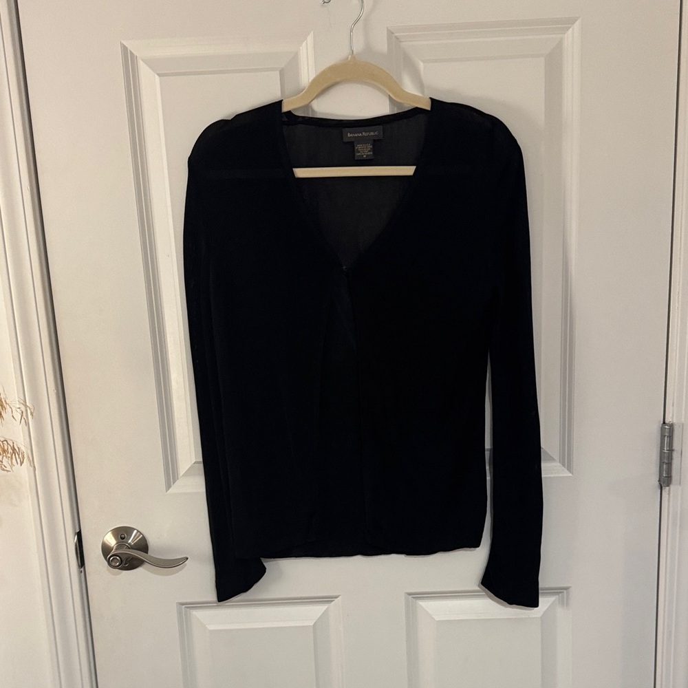 Banana Republic Classic Black V-Neck Top